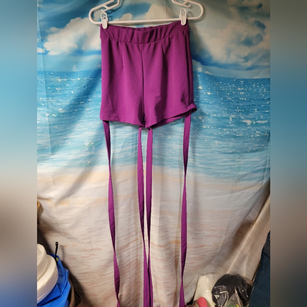KTOO NWOT from Dolls Kill Purple Shorts with Long Straps Size Medium
